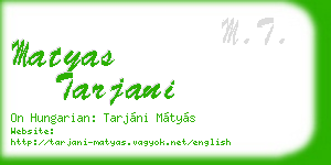 matyas tarjani business card